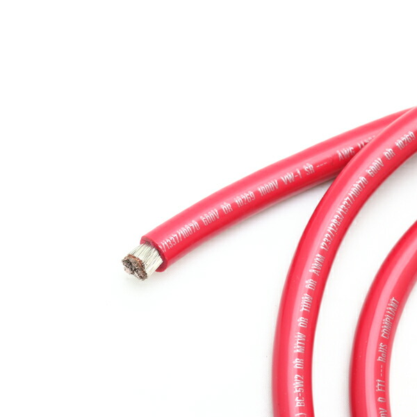 バッテリー ケーブル 赤 レッド 切り売り プラス シングル 4AWG 22.0Sq 1m単位 763645-1 船 マリンケーブル 【5％OFF】