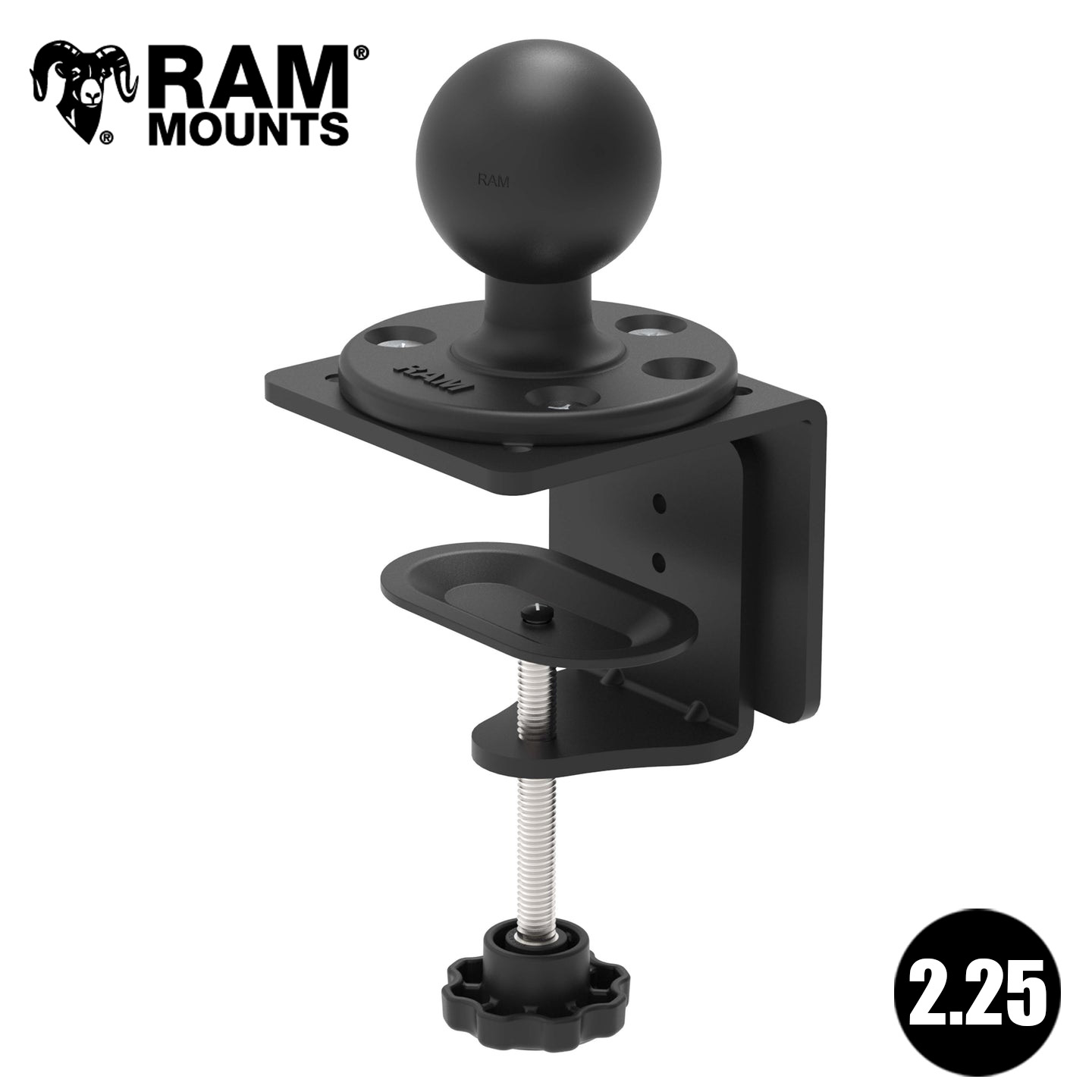 【楽天市場】【即納】 ラムマウント RAM-D-202U-CC1 ヘビーデューティー クランプベース 2.25インチボールラウンドベース 業務 ...
