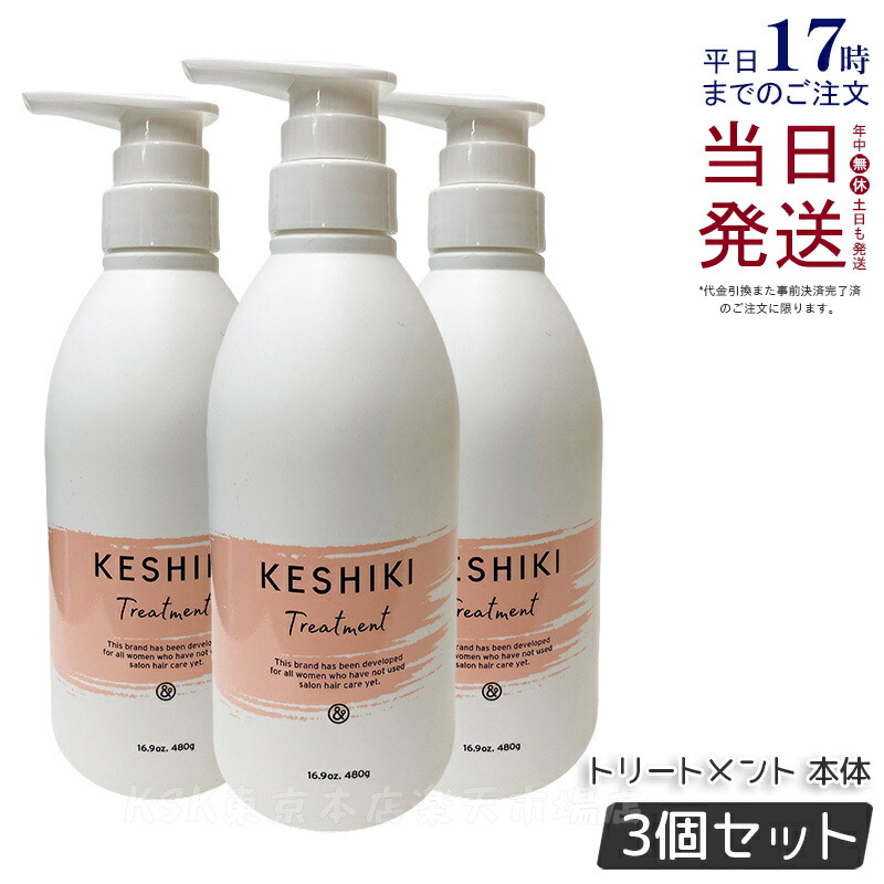 【3個セット】KESHIKI ケシキ トリートメント 480g ケシキトリートメント ヒートダメージ 補修 保湿 アンドナイン 美容師 美容院 美容室 サロン トリートメント 人気 コンディショナー トリートメント おすすめ ヘアケア ケシキシャンプー 国内正規品 送料無料