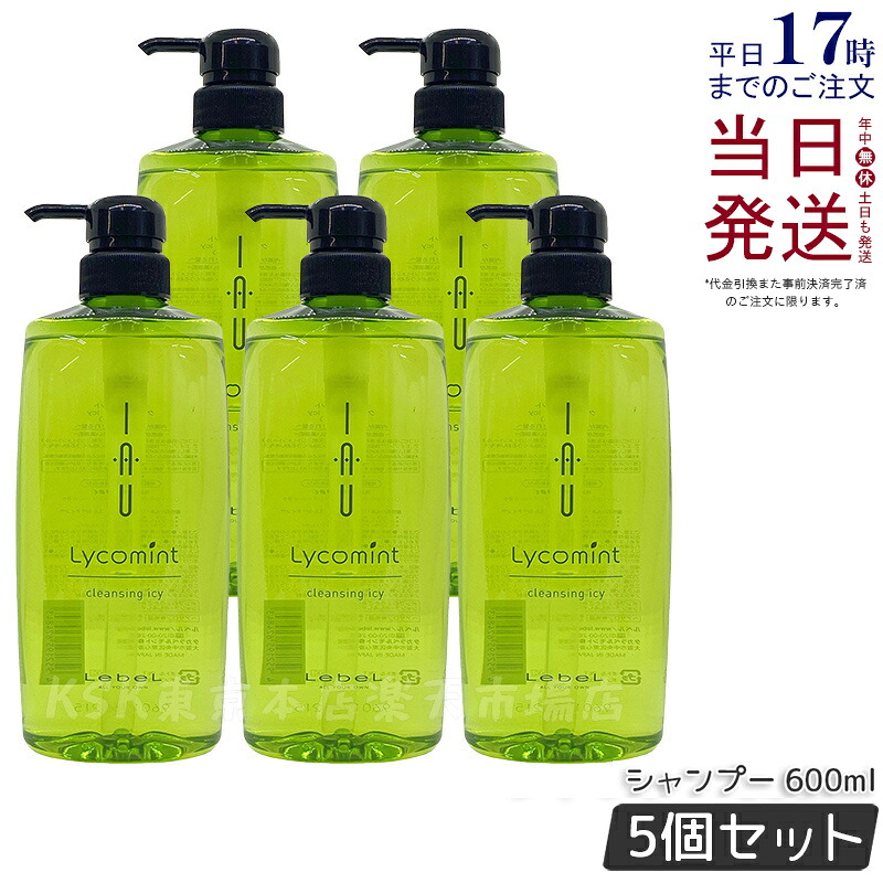 【5個仕掛ける】ルベル イオリコミント 洗い濯ぎ icy 600ml ルベル シャンプー  詰替用 詰替え 詰め替え用 レフィル リフィル Lebel IAU LYCOMINT CLEANSING ICY 赤ちょうちん一人占め品 髪の毛世話をする シリコーンフリーシャンプー 国内置き目品 貨物輸送無料