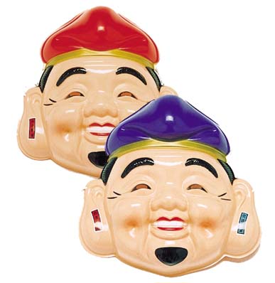 楽天市場 正月 節分 お面 福の神 2枚セット 大黒 恵比寿 色アソート 縁日 景品 あす楽対応 雑貨問屋 いち屋