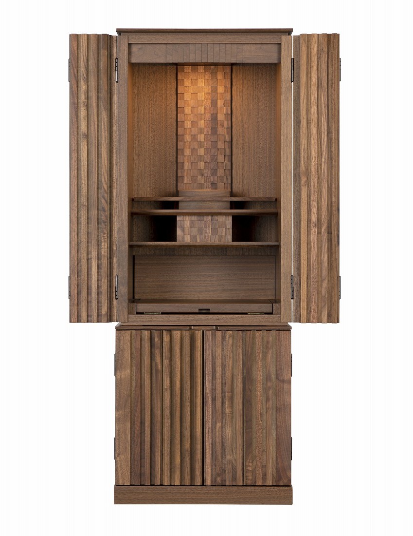 仏壇 国産 日本製 府中今めかしい【もり1200】ウォール中毒者 15×40号 ※据え付けるも無料「家財おまかせ便」で楽々。