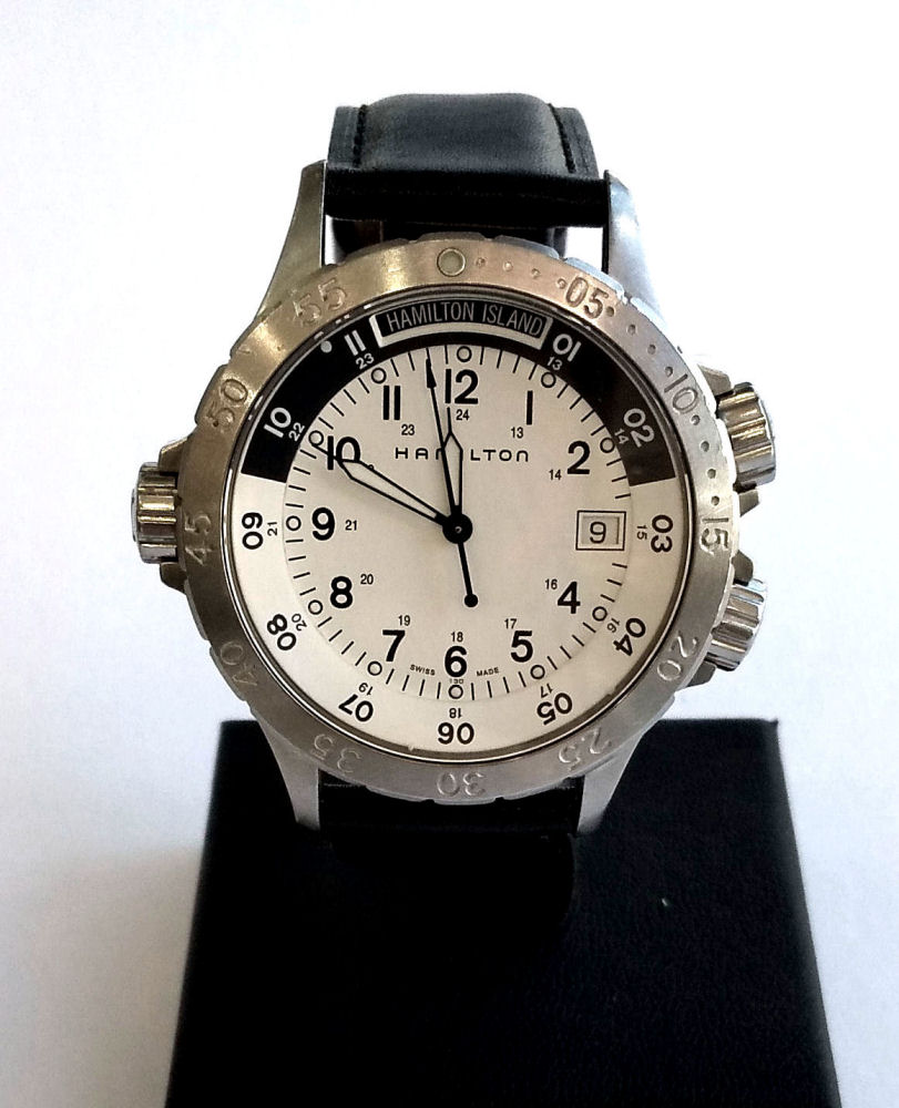 【送料無料】ハミルトンカーキ ネイビー サブ KHAKI NAVY SUB【電池バンド新品1年保証】【中古】
