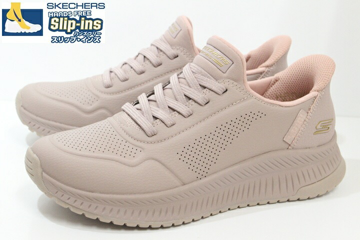 スケッチャーズ スリップインズ レディース スニーカー ハンズフリーシューズ Slip-ins SKECHERS BOBS SQUAD 4 KEY LOOK 117740 BLSH BLUSH