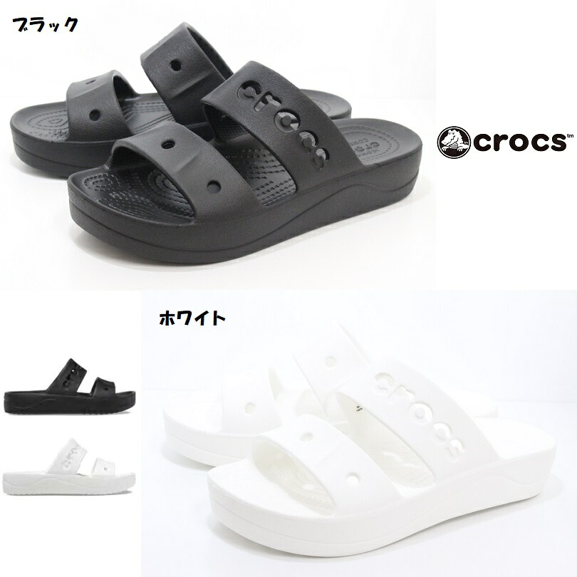 【楽天市場】クロックス 厚底 レディース サンダル crocs baya platform sandal 208188 001 BLACK ...
