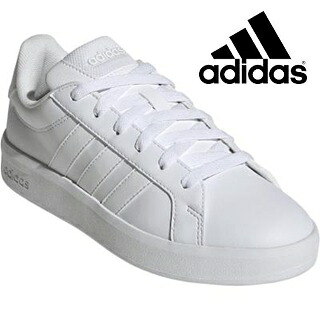 白靴 通学靴 アディダス ジュニアシューズ 紐靴 adidas GRAND COURT 3.0 J JP9110 WHITE