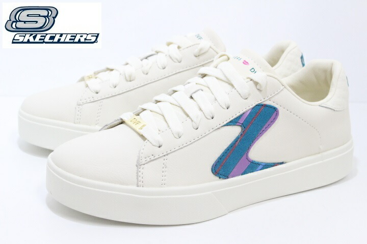 本革 スケッチャーズ レディース スニーカー SKECHERS EDEN LX CANDY STRIPES 185015 NTMT NAT/MULTI画像