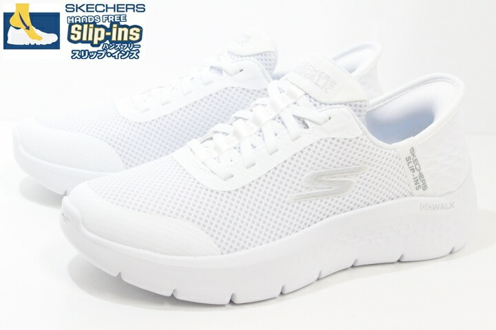 スケッチャーズ スリップインズ レディース スニーカー ハンズフリーシューズ Slip-ins SKECHERS GO WALK FLEX GRAND ENTRY 124836 WHT WHITE