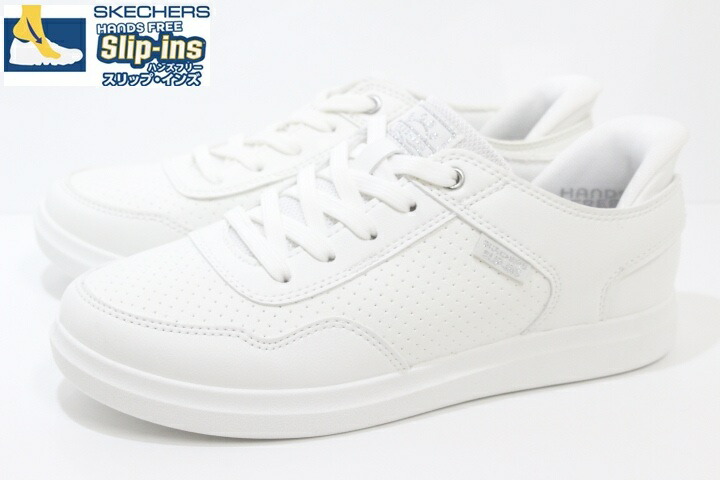 スケッチャーズ スリップインズ レディース スニーカー ハンズフリーシューズ Slip-ins SKECHERS BOBS D\u0027VINE SO HOOKED 114827 WHT WHITE