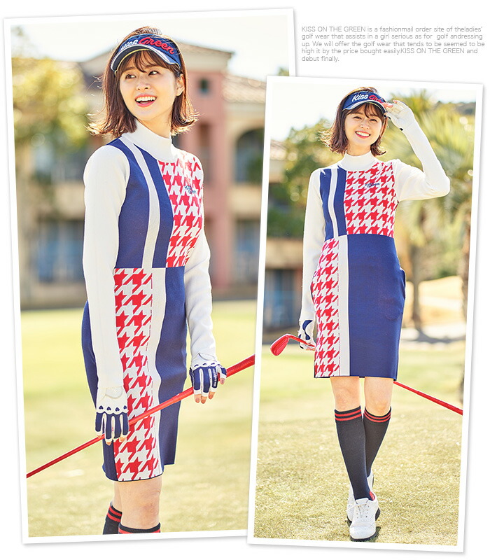 国内配送 ゴルフ ワンピース 長袖 千鳥 ワンピ 切り替え千鳥格子柄軽量ニットワンピース 美シルエット 着心地爽やか 軽量ニット モノトーン 上品 ワンピース ゴルフウェア レディースゴルフウェア ゴルフウエアw 日本全国送料無料 Feelgoodsongs Fun