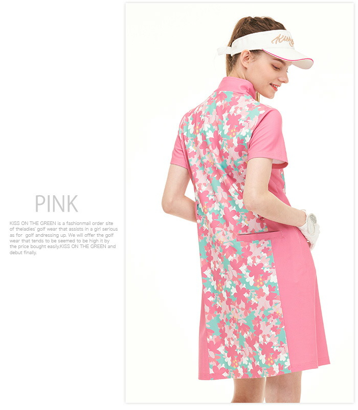 ゴルフ ワンピース 半袖 フラワー 花 柄 ワンピ フラワー柄ジップアップ切り替えワンピース ジップアップ ワンピ フェミニン おしゃれ 上品 ワンピ ゴルフウェア レディースゴルフウェア ゴルフウエア Magazinpegas Cz