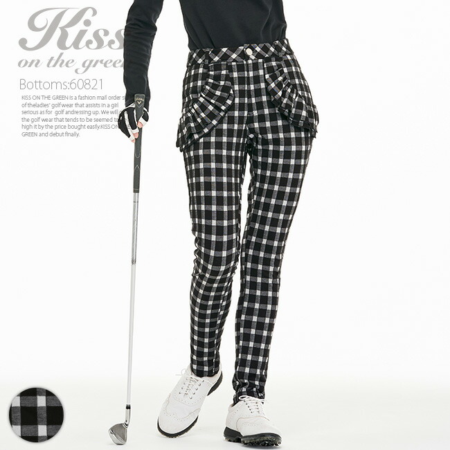 ゴルフパンツ ロング L M S Sサイズ golf おしゃれ お手入れ楽々 かわいい キュート ギンガムチェック グレンチェック コーデ ゴルフウェア  スリム チェック柄ストレッチスリムパンツ パンツ レディース レディースゴルフウェア 伸縮性 大人 履き心地 美脚 【SALE／100 ...