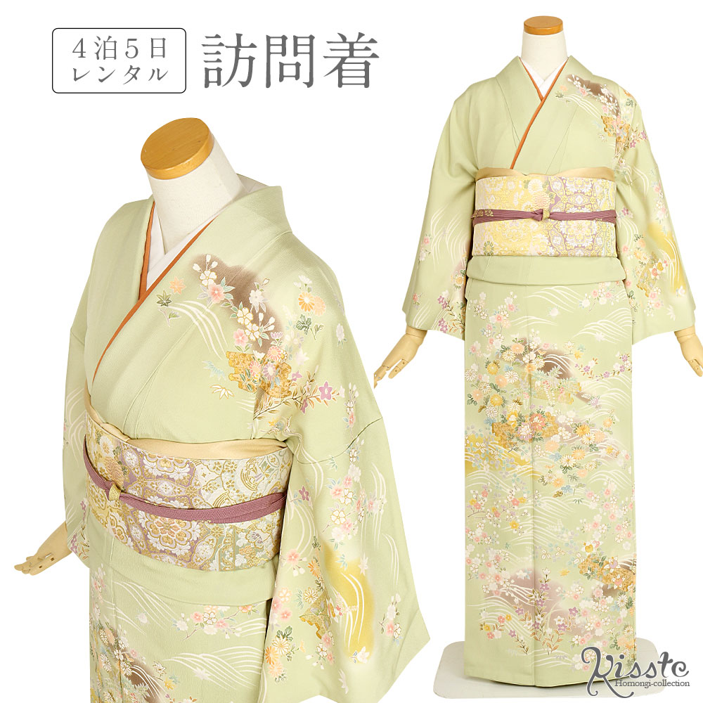 楽天市場】【レンタル】高級正絹 着物 訪問着 フルセット 銀鼠色