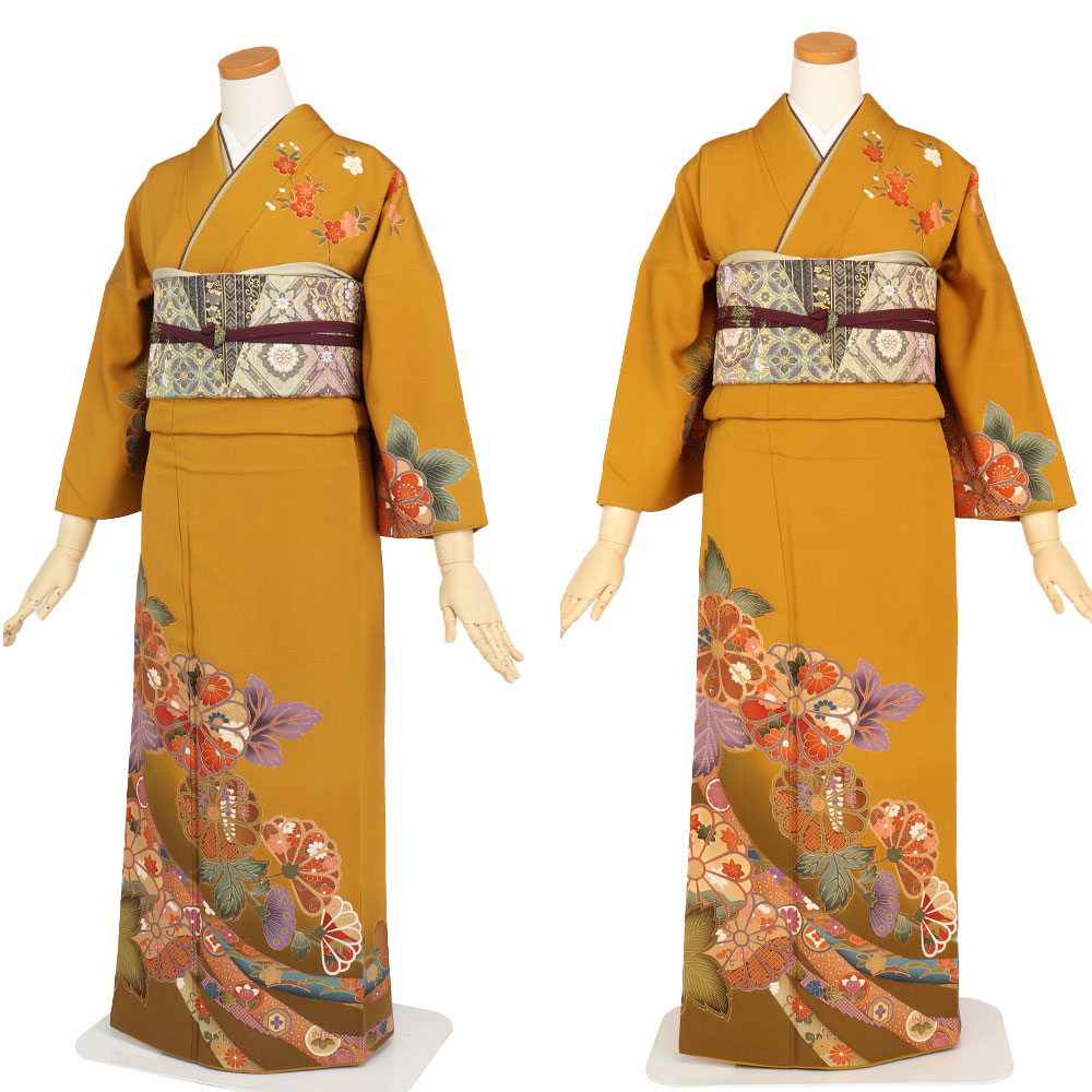 披露宴七五三観劇レンタル入園式 辛子 菊桜 熨斗目 Katsura 結納お宮参り レンタル訪問着 レンタル着物 着物レンタル フルセットレンタル 女性和服 貸衣装 Katsura 母親卒業式袷着物往復送料無料安い訪問着桂由美観劇フルセット礼装結婚式正絹フォーマルお茶会卒園