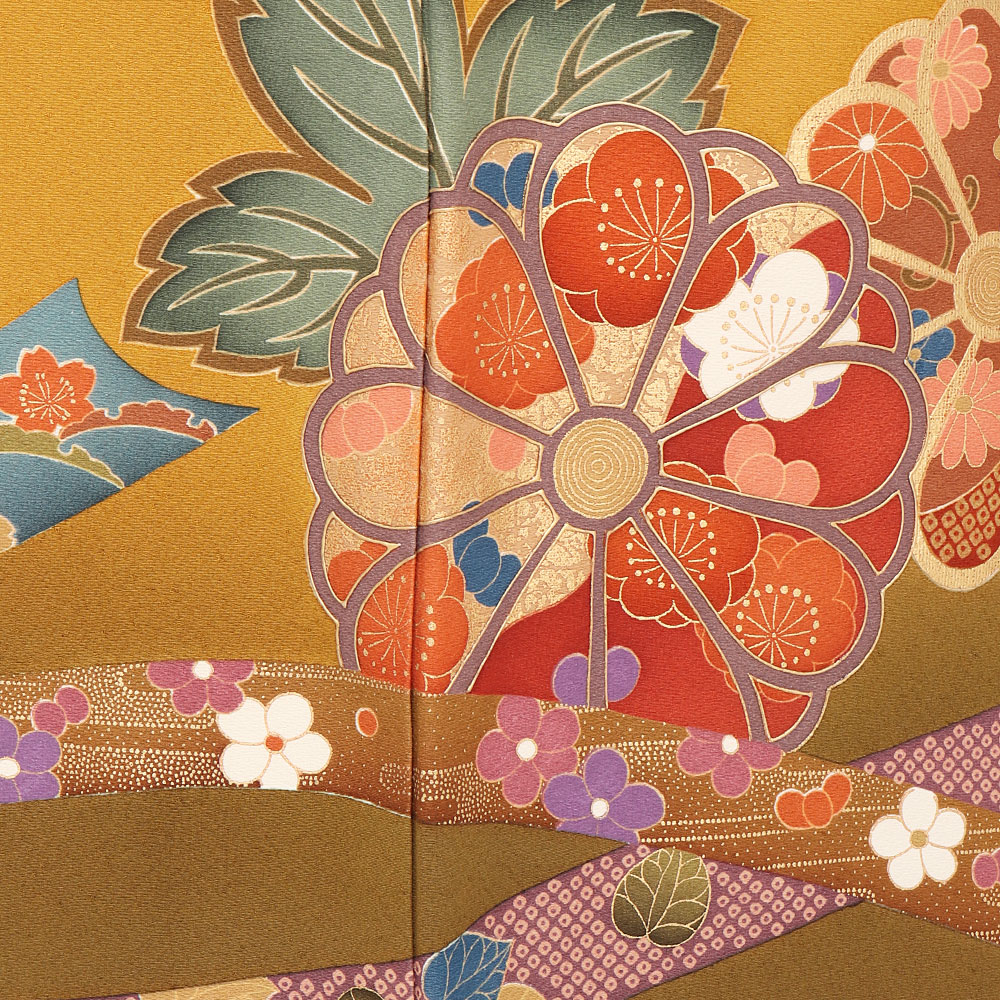 披露宴七五三観劇レンタル入園式 辛子 菊桜 熨斗目 Katsura 結納お宮参り レンタル訪問着 レンタル着物 着物レンタル フルセットレンタル 女性和服 貸衣装 Katsura 母親卒業式袷着物往復送料無料安い訪問着桂由美観劇フルセット礼装結婚式正絹フォーマルお茶会卒園