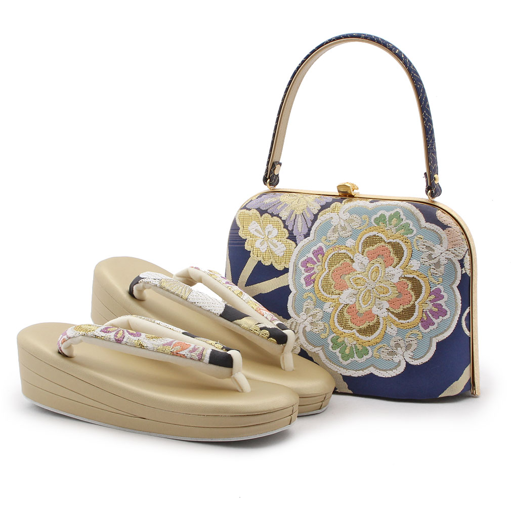 引泊古典柄草履バックセット　Fサイズ 草履バッグセット 楽天市場】成人式 草履バッグセット 振袖用 厚底 彩小径 09