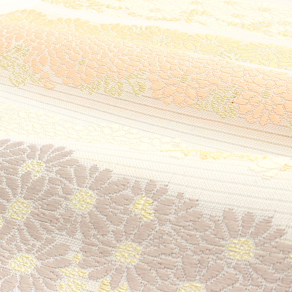 新品 帯 夏帯 袋帯 淡いピンク 菊 正絹 西陣 橋本テル織物 仕立て