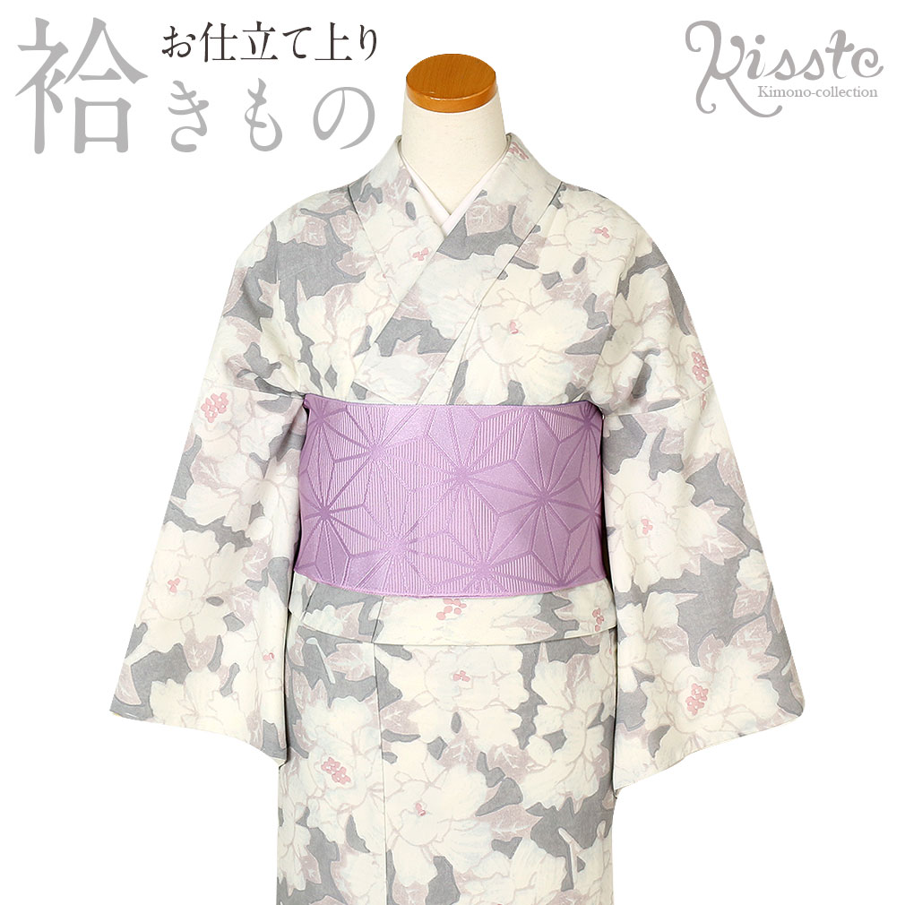 《値下げ！》 着物 小紋 袷 洗える グレー 牡丹 Lサイズ はいばら ポリエステル 日本製 着物 プレタ 街着 小紋 和服 レディース カジュアル 普段 お洒落 洗える モダン レトロ 古典 粋 個性 お洒落着 きもの｜こだわりきもの専門店　Kisste