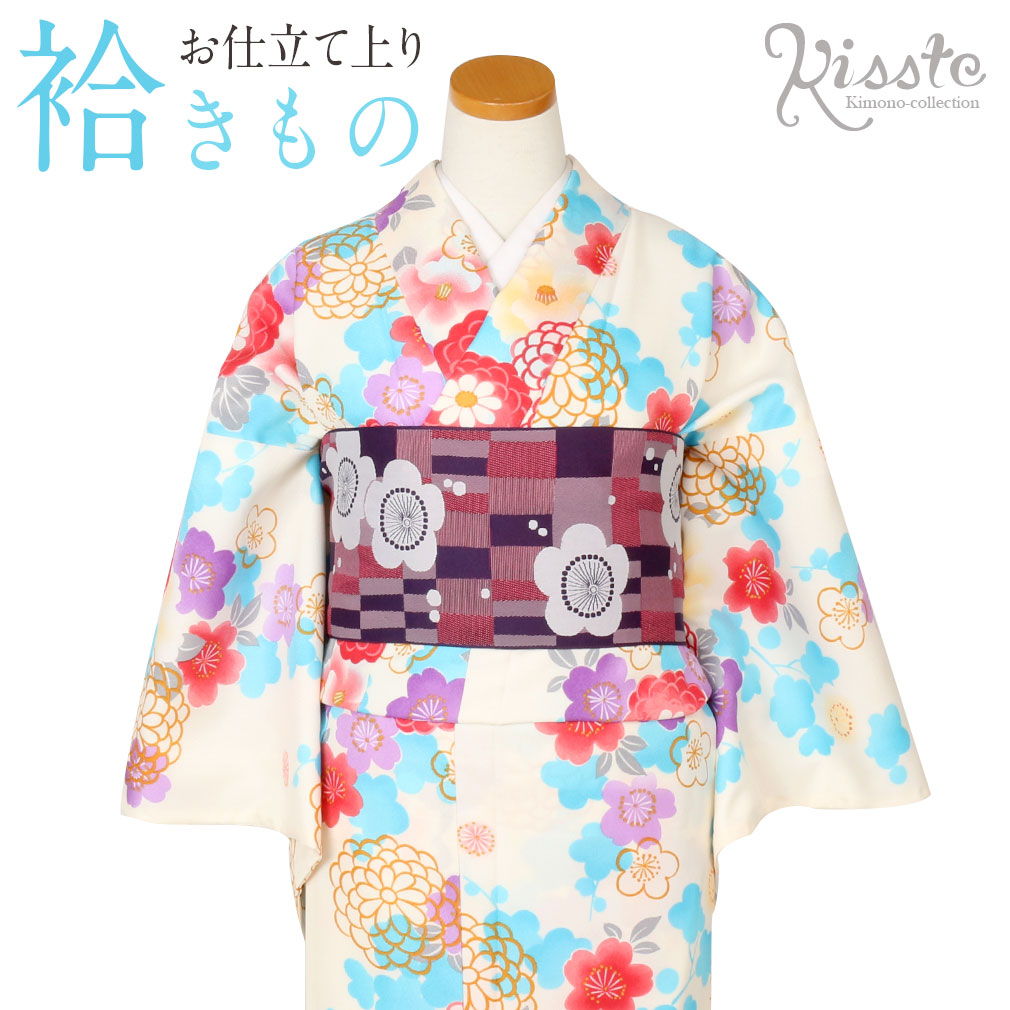 洗える着物 小紋 桜花模様 花模様 ブルーカラーは着物 063a p 楽天市場