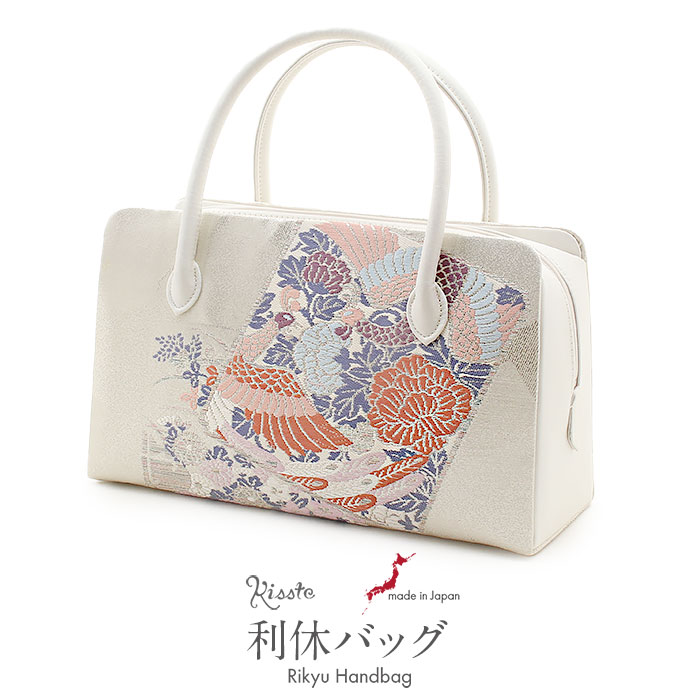 楽天市場】《値下げ！》 利休バッグ ゴールド系 ＜捩り織 五瓜に唐花