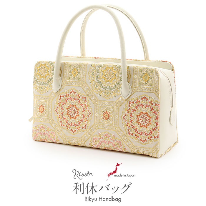 楽天市場】利休バッグ 留袖用 訪問着用 白 水色 金 おしどり