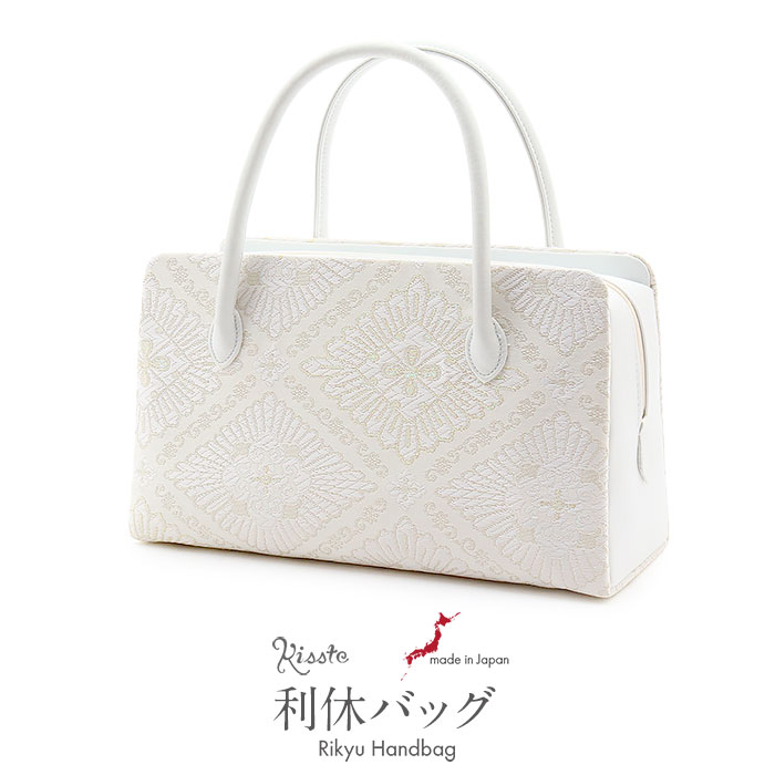 楽天市場】利休バッグ 留袖用 訪問着用 アイボリー ホワイト 白 扇面