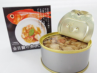金目鯛の煮こごり風キンメダイを煮こごり風に仕上げた缶詰です。きんめだいのお茶漬けにも最適
