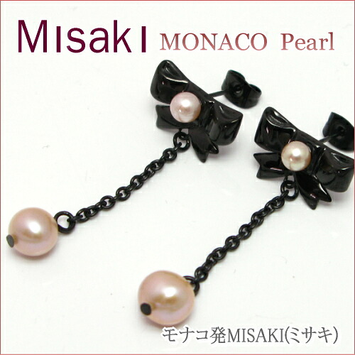 リボン付きパールピアスモナコ発のパールジュエリーMISAKI【送料無料】｜パール ジュエリー KISYA キシャ