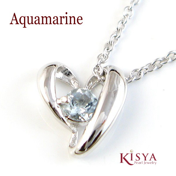 アクアマリン ネックレス ダリーハート 3月 誕生石 天然石 Aquamarine 誕生日 ネックレス レディース シンプル ギフト｜パール ジュエリー KISYA キシャ