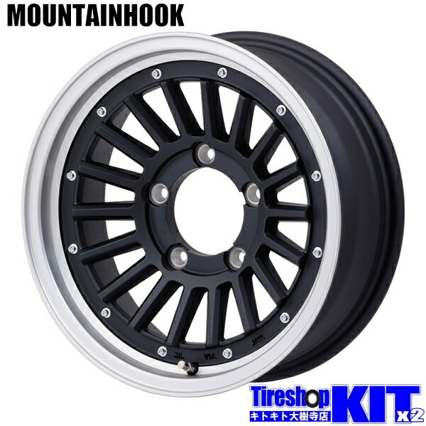 ハートボイス マウンテンフック マットブラック/マットリム 16 X 5.5J +22 5H139.7P 16インチ アルミホイール 4本 セット HEARTVOICE MOUNTAINHOOK ジムニー