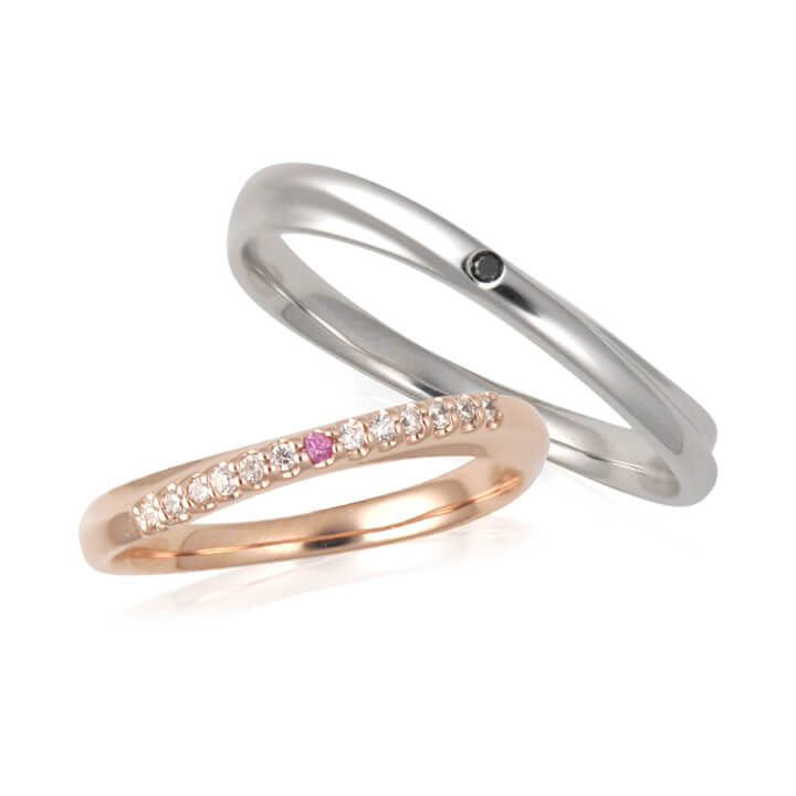 結婚指輪 ペア ペアリング K10 10金 イエローゴールド ピンクゴールド ホワイトゴールド マリッジリング 2本セット Lovers&Ring ラバーズアンドリング ツイスト 誕生石対応 刻印無料 指輪 ブライダル 結婚記念日 夫婦 お揃い|KITAGAWA