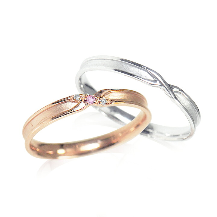 結婚指輪 ペア ペアリング K10 10金 イエローゴールド ピンクゴールド ホワイトゴールド マリッジリング 2本セット Lovers&Ring ラバーズアンドリング ツイスト 誕生石対応 刻印無料 指輪 ブライダル 結婚記念日 夫婦 お揃い|KITAGAWA