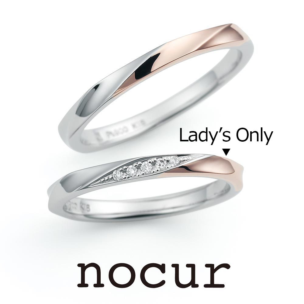 結婚指輪 レディース プラチナ Pt900 K18 コンビ ピンクゴールド マリッジリング 単品 nocur ノクル CN-630 鍛造 日本製 誕生石対応 刻印無料 女性用 指輪 ブライダル 結婚記念日|KITAGAWA