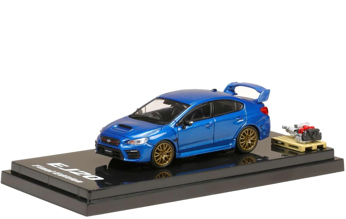HJ 1/64 スバル WRX STI FINAL EDITION 盛りだくさん包み (WR 青色) EJ20 車-おもちゃ