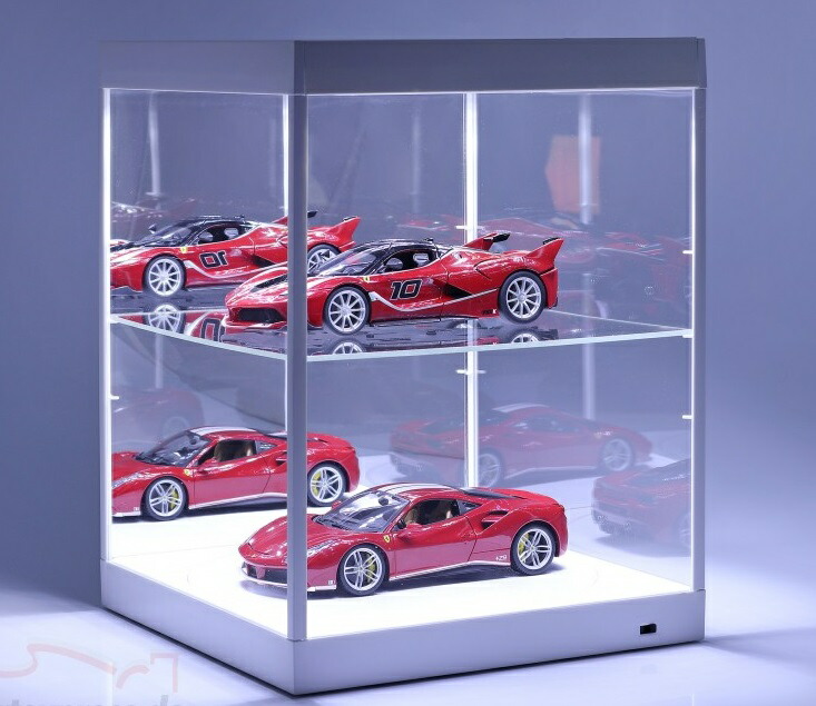 楽天市場】1/18用 コレクションケース LED付カーパーキングジオラマ