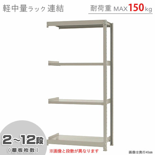 楽天市場】【個人宅も送料無料】 軽中量ラック150kg 単体 幅90×奥行30×高さ180cm 2〜12段 アイボリー 150kg/段 【スチールラック☆楽天最安値に挑戦！】  【スチール棚 スチールラック 業務用 収納棚 収納ラック】 【商品key:[W90][D30][H180]】 : スチールラックのキタジマ