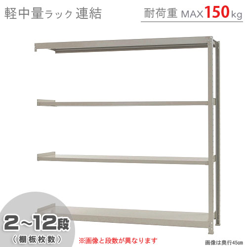 【楽天市場】【個人宅も送料無料】 軽中量ラック200kg 連結 幅180×奥行60×高さ210cm 2～14段 アイボリー 200kg/段 【スチール棚 ☆楽天最安値に挑戦！】 【スチール棚 スチールラック 業務用 収納棚 収納ラック】 : スチールラックのキタジマ