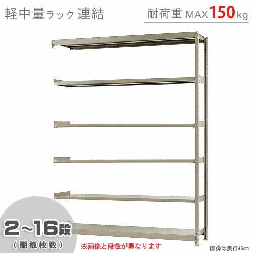 楽天市場】【個人宅も送料無料】 軽中量ラック150kg 単体 幅180×奥行60×高さ240cm 2～16段 アイボリー 150kg/段 【スチール ラック☆楽天最安値に挑戦！】 【スチール棚 スチールラック 業務用 収納棚 収納ラック】 【商品key:[W180][D60][H240]】 :  スチールラックのキタジマ