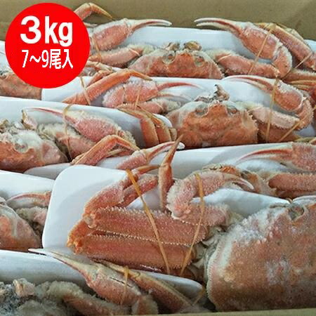 北海道産 オオズワイガニ ボイル かに 姿 オオ　ズワイガニ 姿 7尾 ～ 9尾入り 合計3kg前後 カニ 蟹 かに 北海道 魚介類 水産加工品 カニ ずわい