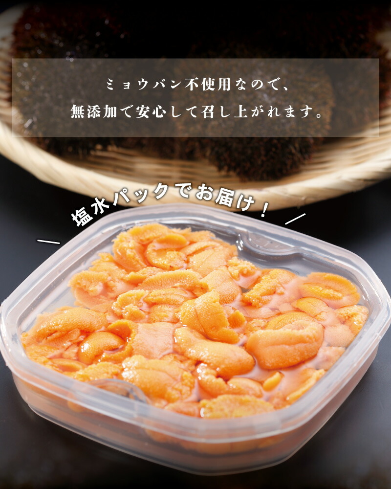 最高の 塩水うに 500g 100g 5パック ロシア沿海州産バフンウニ 無添加 生雲丹 生うに 生ウニ えんすい 冷蔵便 ミョウバン不使用 北海道 日本海 ロシア産 Flexcosa Com