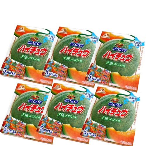 ＜特別送料込＞森永 北海道限定ハイチュウ＜br ＞夕張メロン味 5本入り×6個 同梱可です 北海道 お土産 地域限定 メロン果汁 キャンディギフト プレゼント 手土産 お菓子 おやつ お取り寄せ