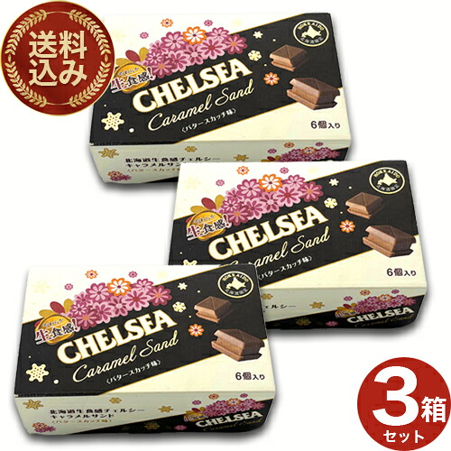 ＜送料込＞明治 道南食品 北海道生食感 チェルシーキャラメルサンド〈 バタースカッチ味 〉箱 6個入×3箱 同梱可です 北海道 お土産 おやつ おみやげ お取り寄せ ギフト