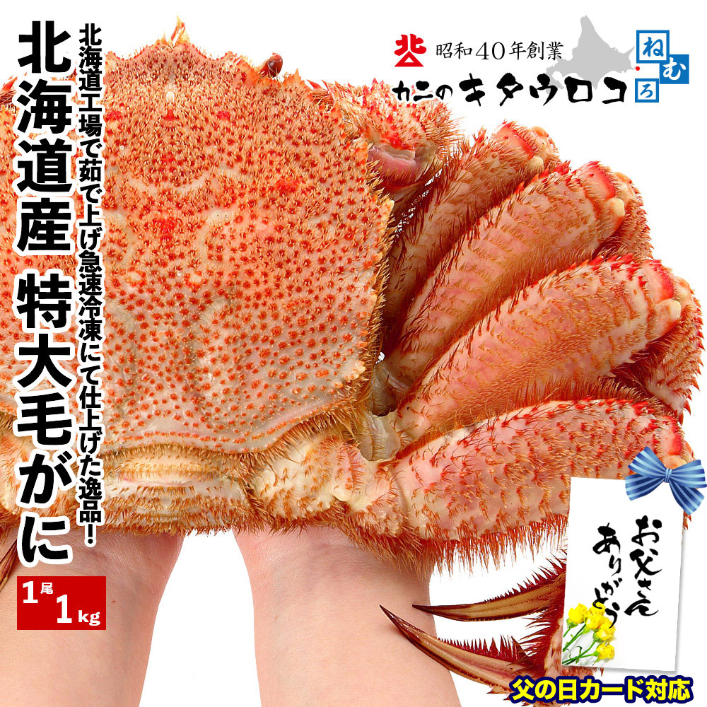 毛ガニ 特大 1kg 北海道設定 1尻尾序開き 送料無料 毛がに 毛蟹 かに カニ 蟹 お父さんの時日 Ka1 Restaurant Valentino De