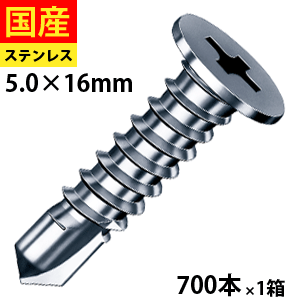 【5個以上で3,000円OFFクーポン】 ドリルビス ヘッドレス ビス ネジ テックスビス セルフビス セルフドリルビス 鉄板ビス ディスクヘッド ノンヘッド 平 板金 鉄骨 鋼板 平板スレート 瓦 改修 ステンレス パシペート 5 × 16 １箱 700本