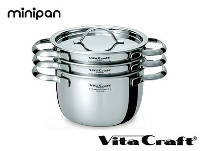 ビタクラフト VitaCraft ミニパンセット 【両手鍋0.8L 1.5L 2.1L フタ】（2800）