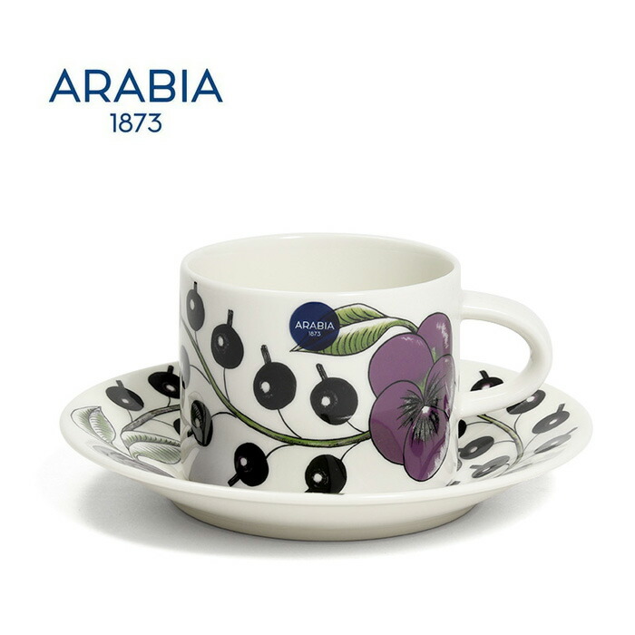 アラビア パラティッシ 紅茶優勝杯＆平円盤 パープル  （ 8983 / 8984 ） arabia ARABIA Paratiisi 並行輸入品