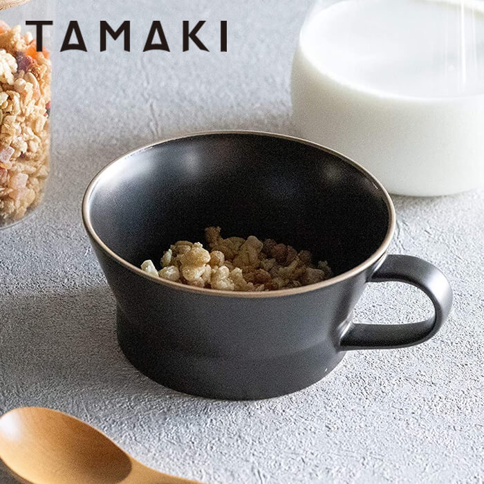 丸利玉樹利喜蔵商店 エッジライン スープカップ 350ml ブラック T-788400 TAMAKI マグカップ コップ 食器