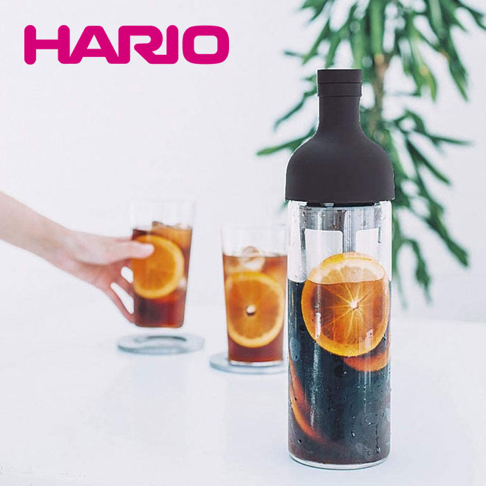 ハリオ HARIO 水出しコーヒー ボトル フィルターインコーヒーボトル ブラック 650ml 5杯用 水出し コーヒー 容器 ワインボトル型 低廉