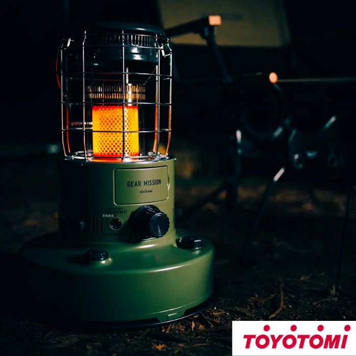 トヨトミ GEAR MISSION 赤熱対流形原油暖房器 RR-GER25-G オリーブ 日本製 （混凝土9畳/木造7畳） 暖房器 原油暖房器 暖房装置 暖房装置手道具 冬 今めかしい レトロ アウトドア 暖房器【北海道・沖縄・離島お届け不可】