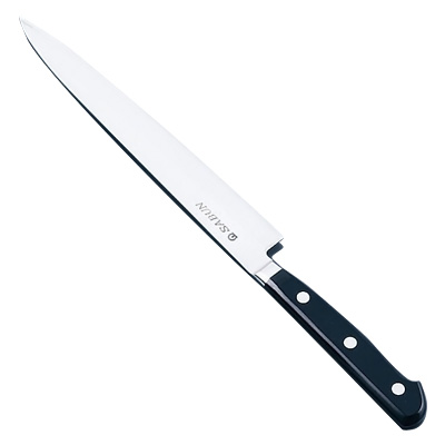 SA SABUN ステンレス鋼 黒合板 ツバ付 柳刃 (片刃) 21cm【21cm】|キッチンブランチ